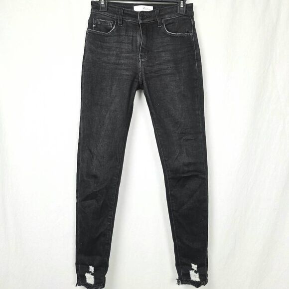 KanCan Black Distressed Hem Skinny Jeans Sz 3/25 - Picture 1 of 10